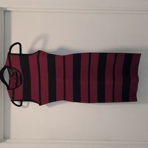 BCBGMAXAZRIA Burgundy and Black Kaliee Striped Bodycon Dress Size 4